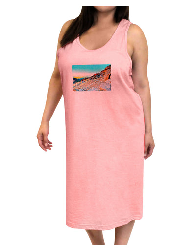 CO Rockies View Watercolor Adult Tank Top Dress Night Shirt-Night Shirt-TooLoud-Pink-One-Size-Adult-Davson Sales