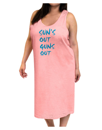 Suns Out Guns Out - Blue Adult Tank Top Dress Night Shirt-Night Shirt-TooLoud-Pink-One-Size-Adult-Davson Sales