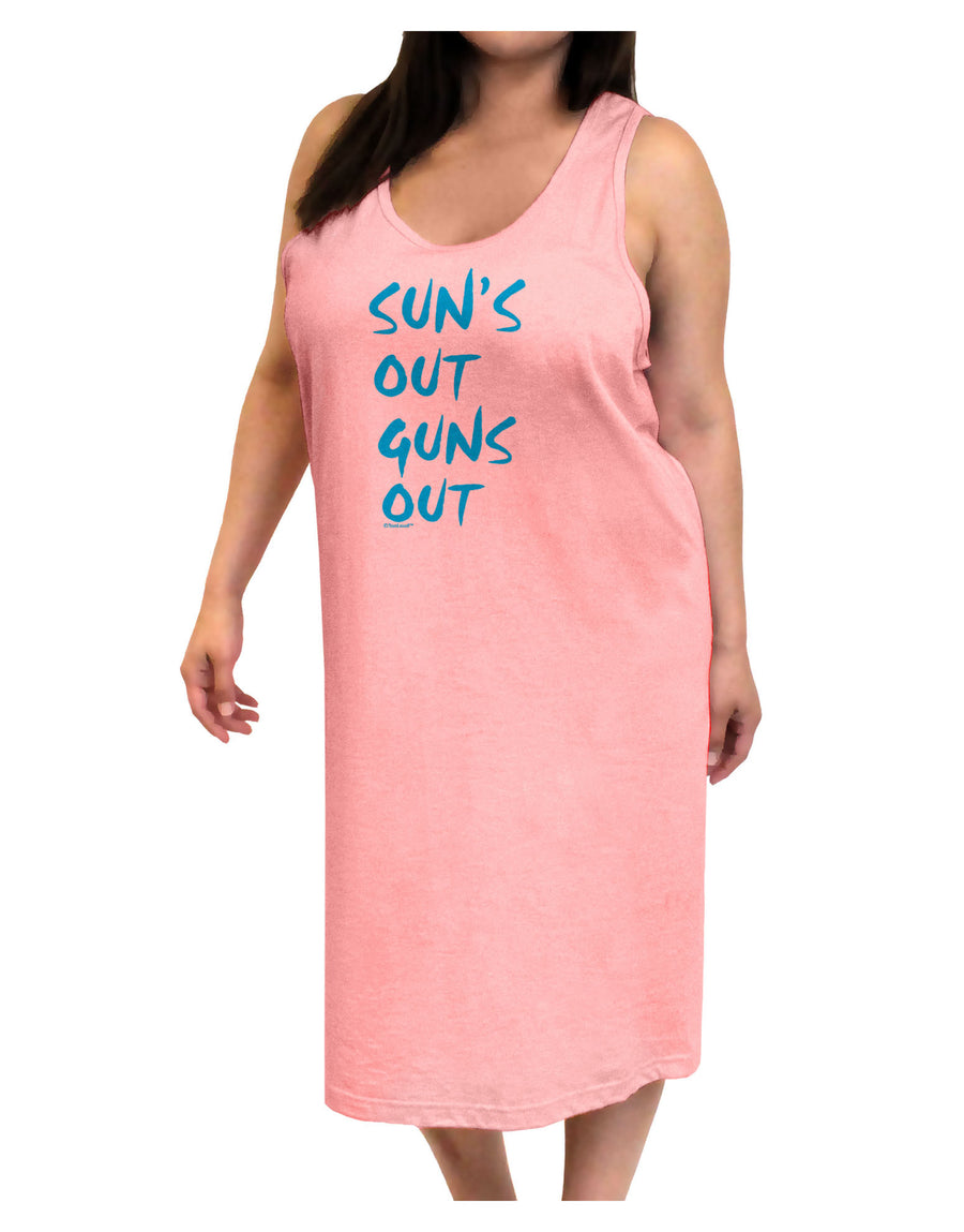 Suns Out Guns Out - Blue Adult Tank Top Dress Night Shirt-Night Shirt-TooLoud-White-One-Size-Adult-Davson Sales