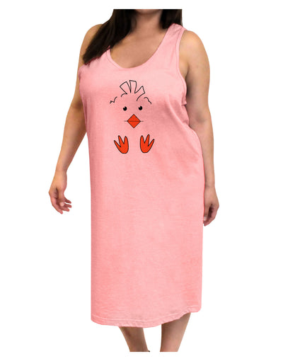 Cute Easter Chick Face Adult Tank Top Dress Night Shirt-Night Shirt-TooLoud-Pink-One-Size-Adult-Davson Sales