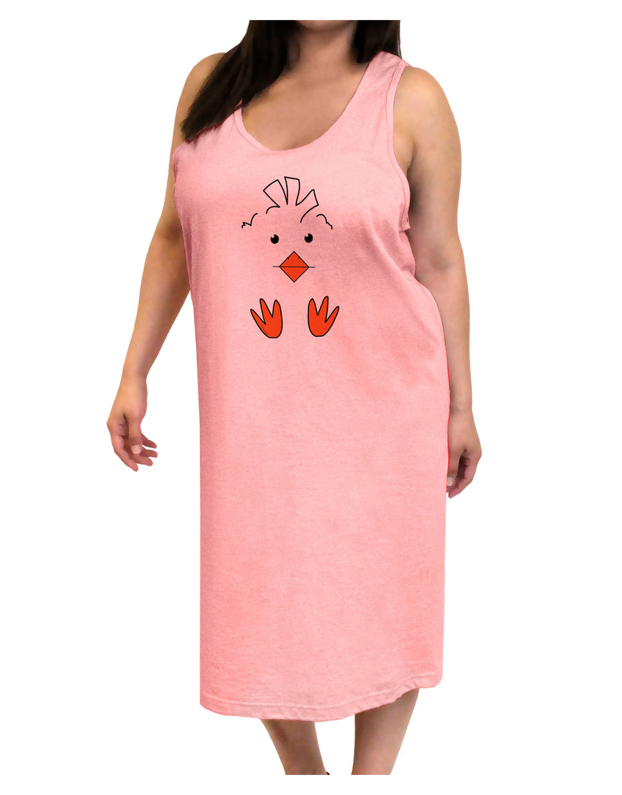 Cute Easter Chick Face Adult Tank Top Dress Night Shirt-Night Shirt-TooLoud-White-One-Size-Adult-Davson Sales