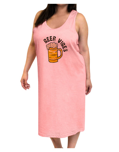 Beer Vibes Adult Tank Top Dress Night Shirt-Night Shirt-TooLoud-Pink-One-Size-Adult-Davson Sales