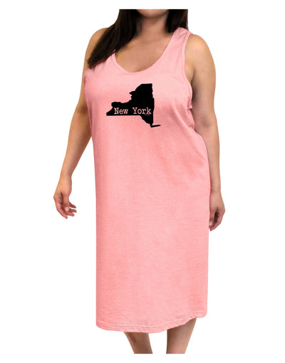 New York - United States Shape Adult Tank Top Dress Night Shirt by TooLoud-Night Shirt-TooLoud-Pink-One-Size-Adult-Davson Sales