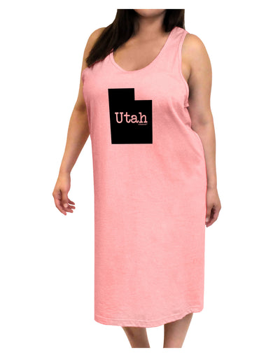 Utah - United States Shape Adult Tank Top Dress Night Shirt by TooLoud-Night Shirt-TooLoud-Pink-One-Size-Adult-Davson Sales