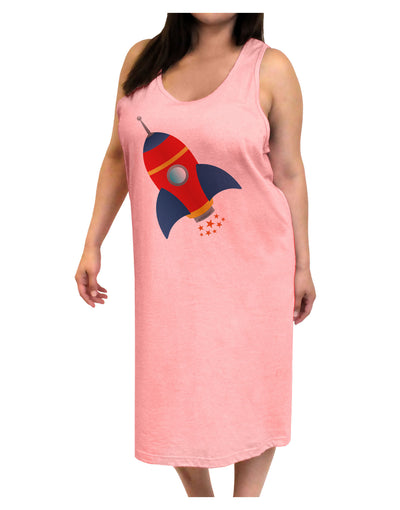 Space Rocket Ship and Stars Adult Tank Top Dress Night Shirt by TooLoud-Night Shirt-TooLoud-Pink-One-Size-Adult-Davson Sales