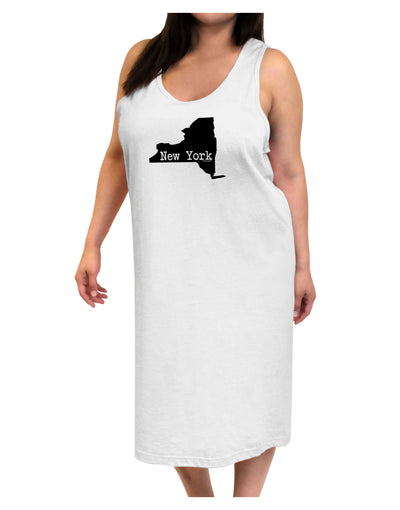 New York - United States Shape Adult Tank Top Dress Night Shirt by TooLoud-Night Shirt-TooLoud-White-One-Size-Davson Sales