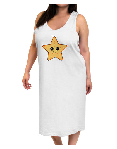 Cute Starfish Adult Tank Top Dress Night Shirt by TooLoud-Night Shirt-TooLoud-White-One-Size-Davson Sales