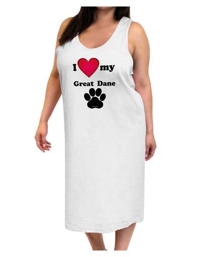 I Heart My Great Dane Adult Tank Top Dress Night Shirt by TooLoud-Night Shirt-TooLoud-White-One-Size-Davson Sales