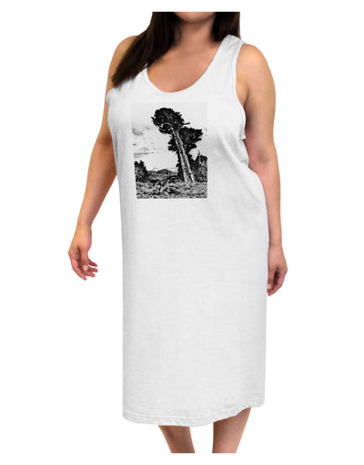 Colorado Landscape Watercolor BW Adult Tank Top Dress Night Shirt-Night Shirt-TooLoud-White-One-Size-Adult-Davson Sales