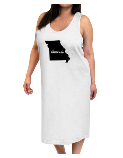 Missouri - United States Shape Adult Tank Top Dress Night Shirt-Night Shirt-TooLoud-White-One-Size-Davson Sales