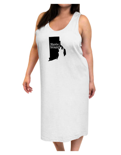 Rhode Island - United States Shape Adult Tank Top Dress Night Shirt by TooLoud-Night Shirt-TooLoud-White-One-Size-Davson Sales