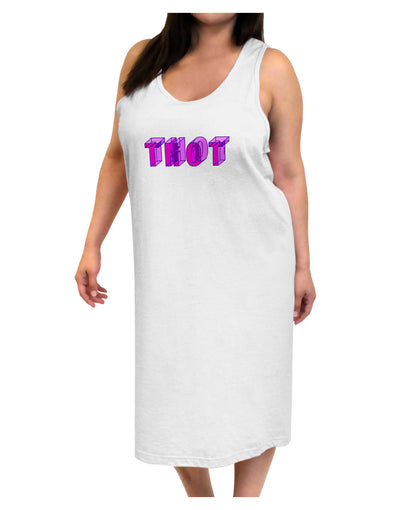 THOT Artistic Text Adult Tank Top Dress Night Shirt-Night Shirt-TooLoud-White-One-Size-Adult-Davson Sales