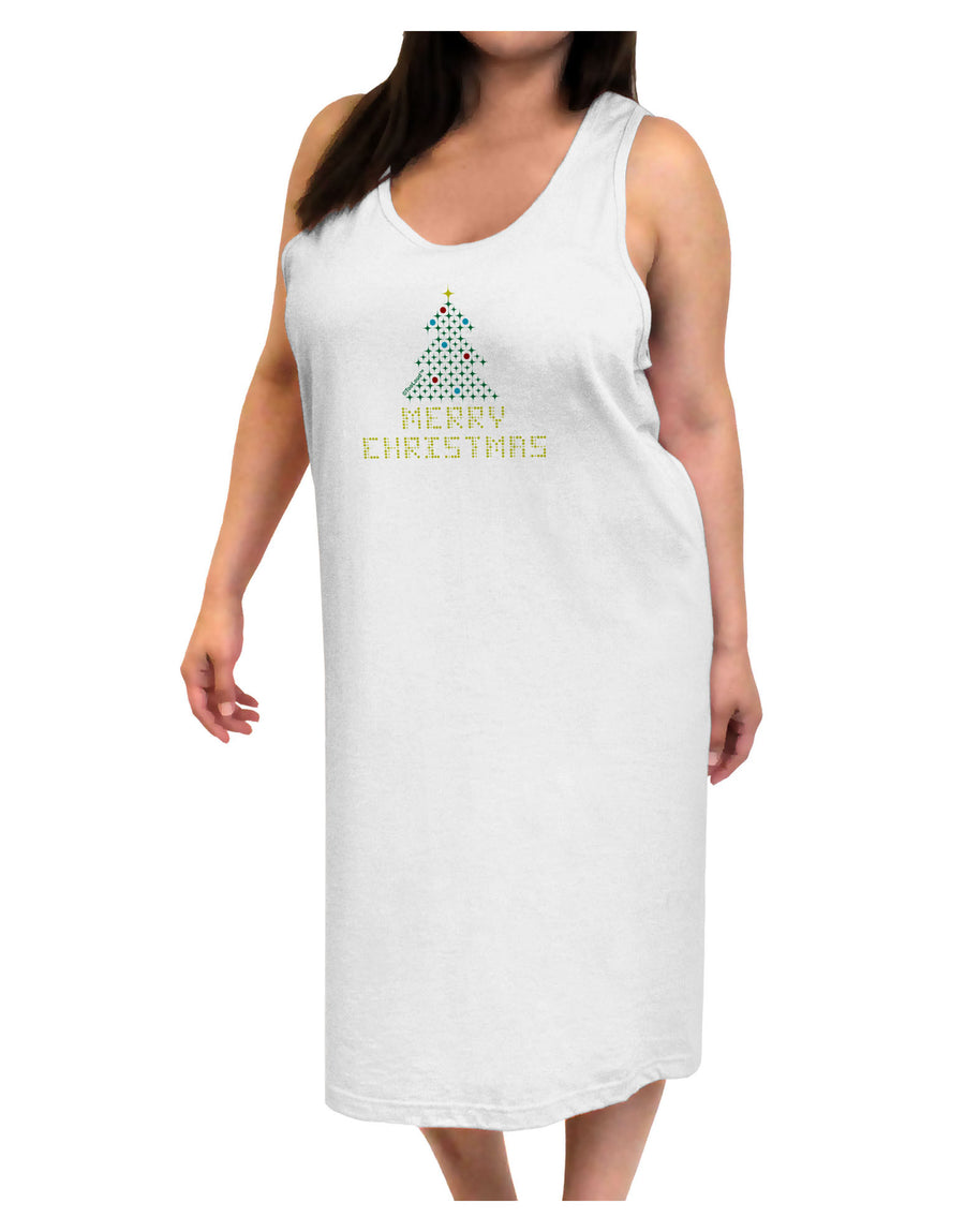 Merry Christmas Sparkles Adult Tank Top Dress Night Shirt-Night Shirt-TooLoud-White-One-Size-Adult-Davson Sales