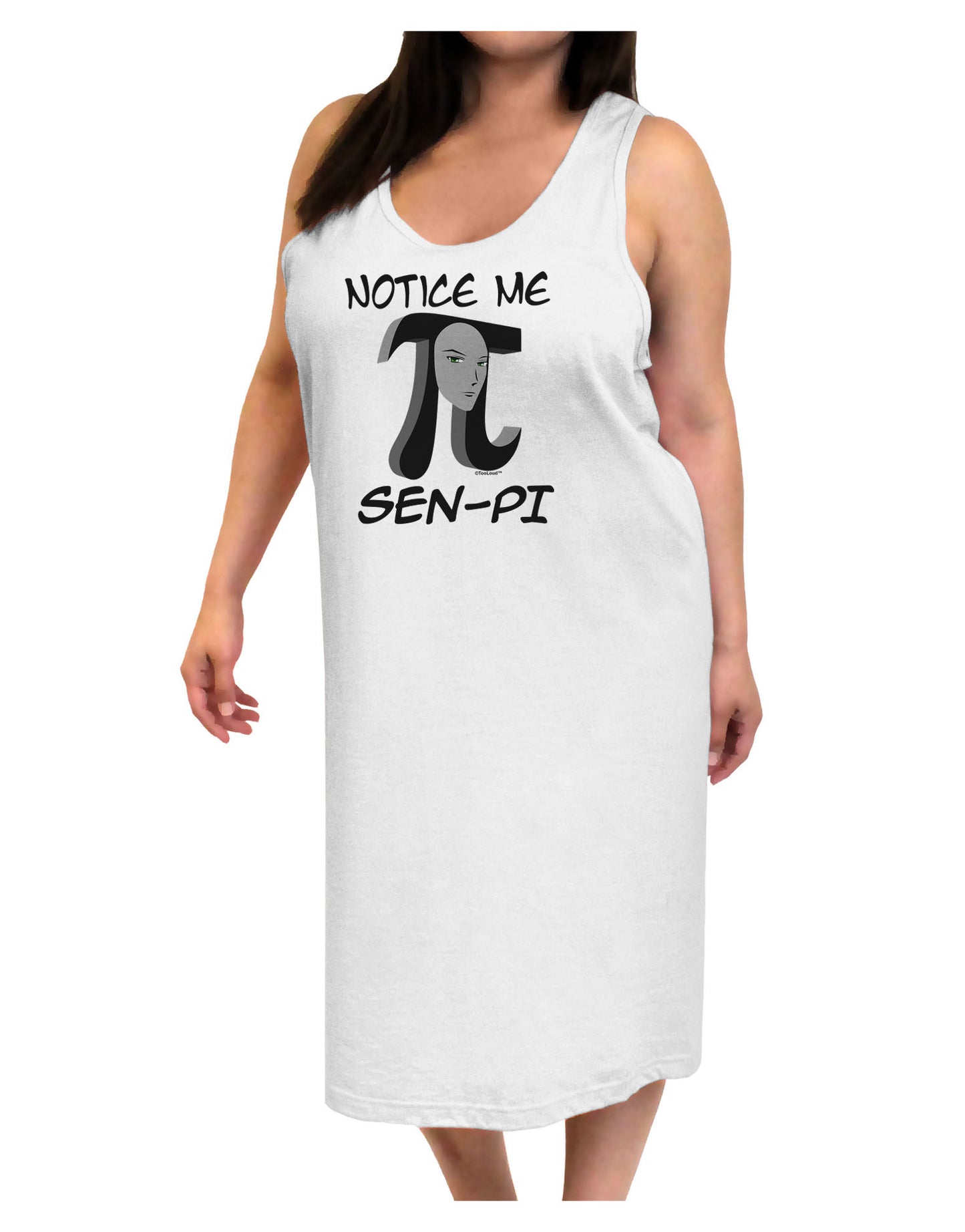 Notice Me Sen-Pi Adult Tank Top Dress Night Shirt-Night Shirt-TooLoud-White-One-Size-Adult-Davson Sales