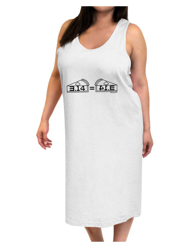 Pi Day Design - 314 Equals Pie Mirrored Pies Adult Tank Top Dress Night Shirt by TooLoud-Night Shirt-TooLoud-White-One-Size-Davson Sales