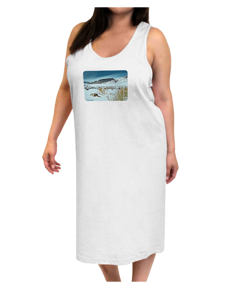 CO Snow Scene Adult Tank Top Dress Night Shirt-Night Shirt-TooLoud-White-One-Size-Davson Sales