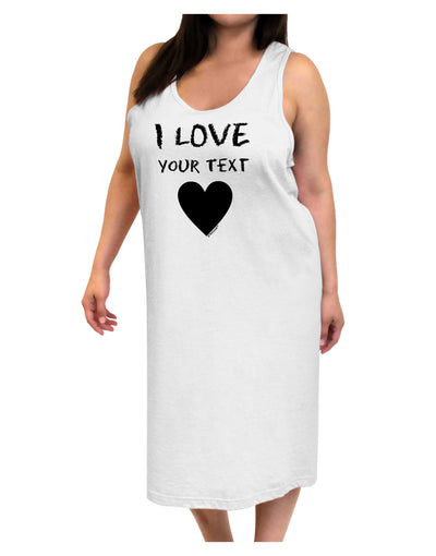 Personalized I Love Customized Adult Tank Top Dress Night Shirt-Night Shirt-TooLoud-White-One-Size-Davson Sales