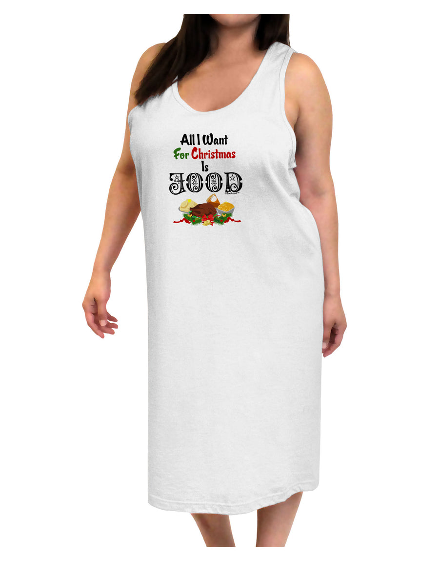 All I Want Is Food Adult Tank Top Dress Night Shirt-Night Shirt-TooLoud-White-One-Size-Adult-Davson Sales