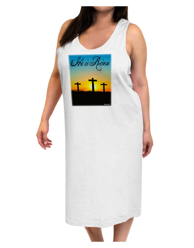 Three Crosses Sunrise - He Is Risen Adult Tank Top Dress Night Shirt by TooLoud-Night Shirt-TooLoud-White-One-Size-Davson Sales