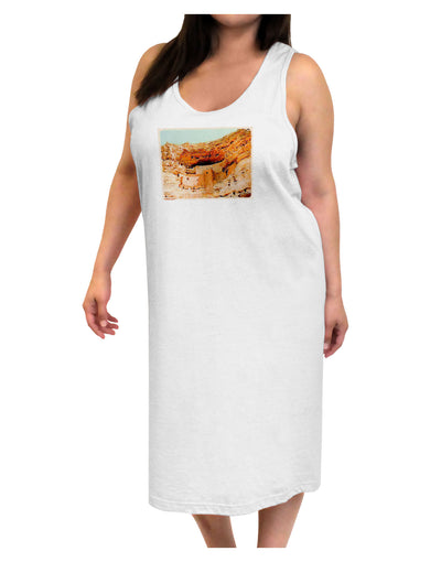 Montezuma Castle Watercolor Adult Tank Top Dress Night Shirt-Night Shirt-TooLoud-White-One-Size-Adult-Davson Sales