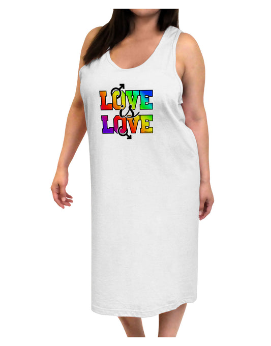 Love Is Love Gay Pride Adult Tank Top Dress Night Shirt-Night Shirt-TooLoud-White-One-Size-Davson Sales