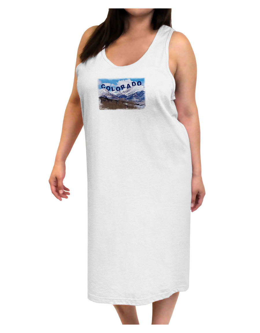 Pikes Peak Text Adult Tank Top Dress Night Shirt-Night Shirt-TooLoud-White-One-Size-Adult-Davson Sales