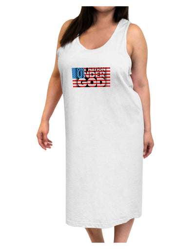 One Nation Under God Adult Tank Top Dress Night Shirt-Night Shirt-TooLoud-White-One-Size-Adult-Davson Sales