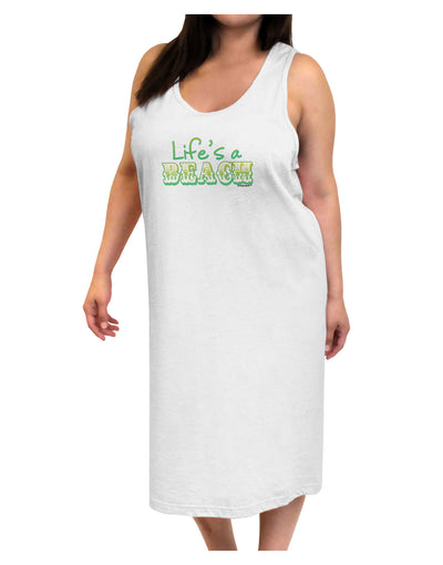 Lifes a Beach Color Adult Tank Top Dress Night Shirt by TooLoud-Night Shirt-TooLoud-White-One-Size-Davson Sales