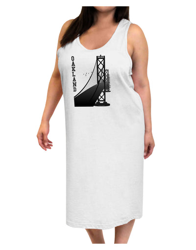 Oakland Text Bay Bridge Adult Tank Top Dress Night Shirt-Night Shirt-TooLoud-White-One-Size-Adult-Davson Sales