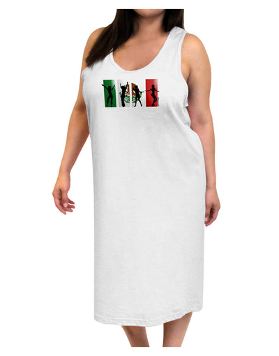 Mexican Flag - Dancing Silhouettes Adult Tank Top Dress Night Shirt by TooLoud-Night Shirt-TooLoud-White-One-Size-Davson Sales