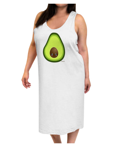 Cute Avocado Design Adult Tank Top Dress Night Shirt-Night Shirt-TooLoud-White-One-Size-Davson Sales