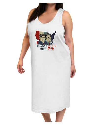 TooLoud REAGAN BUSH 84 Adult Tank Top Dress Night Shirt-Night Shirt-TooLoud-White-One-Size-Adult-Davson Sales