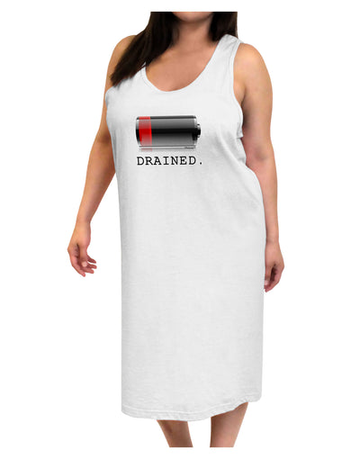 Battery Drained Adult Tank Top Dress Night Shirt-Night Shirt-TooLoud-White-One-Size-Adult-Davson Sales