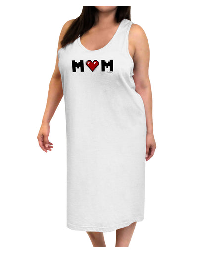 Mom Pixel Heart Adult Tank Top Dress Night Shirt-Night Shirt-TooLoud-White-One-Size-Adult-Davson Sales