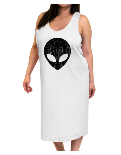 Extraterrestrial Face - Alien Distressed Adult Tank Top Dress Night Shirt by TooLoud-Night Shirt-TooLoud-White-One-Size-Davson Sales