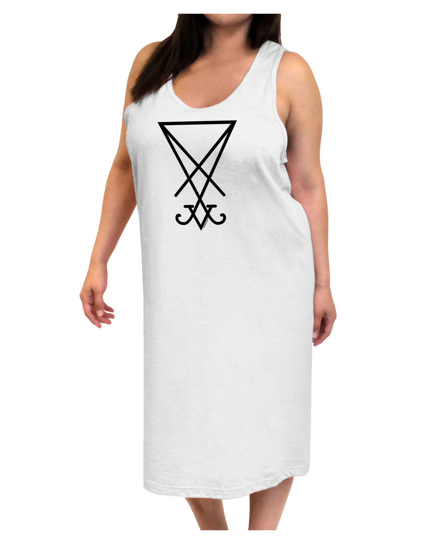 Sigil of Lucifer - Seal of Satan Adult Tank Top Dress Night Shirt-Night Shirt-TooLoud-White-One-Size-Adult-Davson Sales