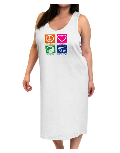 PLUR Squares Color Adult Tank Top Dress Night Shirt-Night Shirt-TooLoud-White-One-Size-Adult-Davson Sales