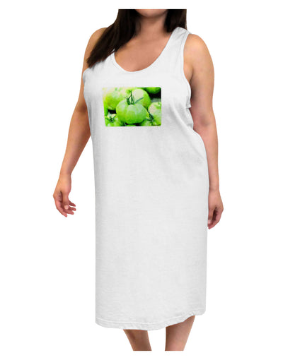 Watercolor Green Tomatoes Adult Tank Top Dress Night Shirt-Night Shirt-TooLoud-White-One-Size-Adult-Davson Sales