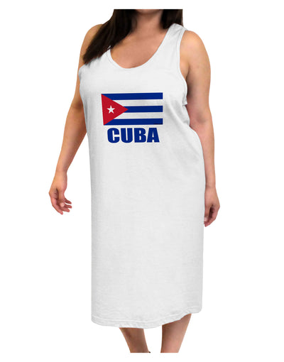 Cuba Flag Cuban Pride Adult Tank Top Dress Night Shirt by TooLoud-Night Shirt-TooLoud-White-One-Size-Davson Sales