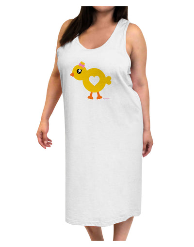 Cute Chick with Bow Adult Tank Top Dress Night Shirt by TooLoud-Night Shirt-TooLoud-White-One-Size-Davson Sales