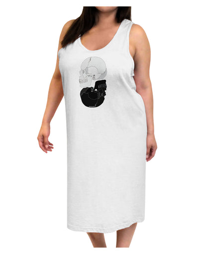 White And Black Inverted Skulls Adult Tank Top Dress Night Shirt by TooLoud-Night Shirt-TooLoud-White-One-Size-Davson Sales