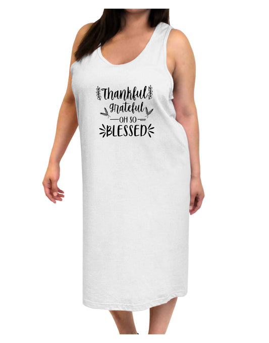 Thankful grateful oh so blessed Adult Tank Top Dress Night Shirt-Night Shirt-TooLoud-White-One-Size-Adult-Davson Sales