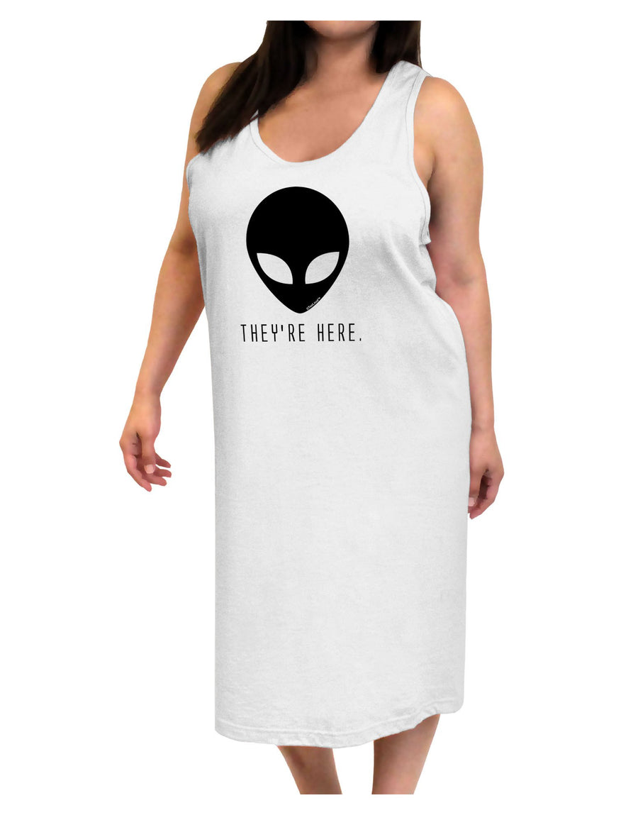 Alien They Are Here Adult Tank Top Dress Night Shirt-Night Shirt-TooLoud-White-One-Size-Adult-Davson Sales