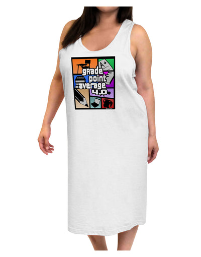 GPA 4 - Grade Point Average Adult Tank Top Dress Night Shirt-Night Shirt-TooLoud-White-One-Size-Adult-Davson Sales