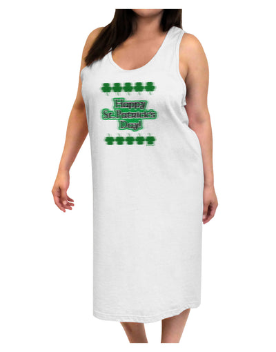 Seeing Double St. Patrick's Day Adult Tank Top Dress Night Shirt-Night Shirt-TooLoud-White-One-Size-Adult-Davson Sales