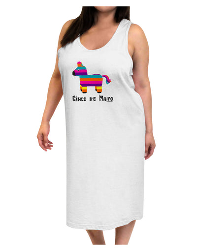 Colorful Pinata Design - Cinco de Mayo Adult Tank Top Dress Night Shirt by TooLoud-Night Shirt-TooLoud-White-One-Size-Davson Sales