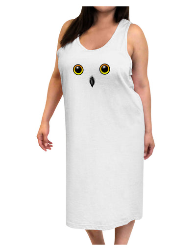 Cute Snowy Owl Face Adult Tank Top Dress Night Shirt-Night Shirt-TooLoud-White-One-Size-Adult-Davson Sales