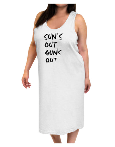 Suns Out Guns Out Adult Tank Top Dress Night Shirt-Night Shirt-TooLoud-White-One-Size-Adult-Davson Sales