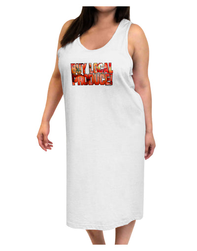 Buy Local Produce Tomatoes Text Adult Tank Top Dress Night Shirt-Night Shirt-TooLoud-White-One-Size-Adult-Davson Sales