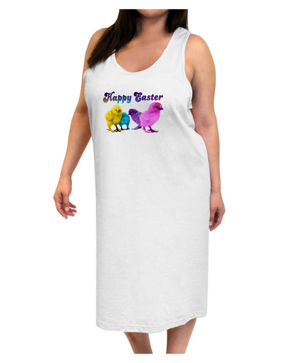 Happy Easter Peepers Adult Tank Top Dress Night Shirt-Night Shirt-TooLoud-White-One-Size-Davson Sales